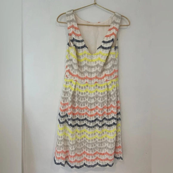 Trina Turk eyelash fringe multicolor dress fit and flare a line - Picture 6 of 7